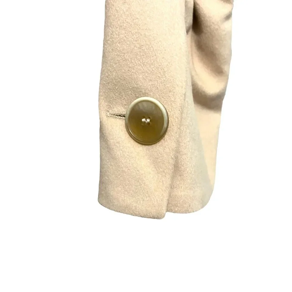 Zanella Blazer Women's Angora Wool Blend Beige Two Button Soft Fully Lined SZ 14